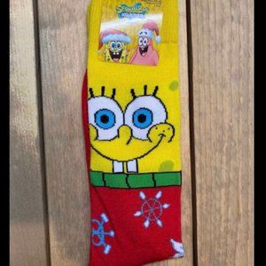 Nickelodeon SpongeBob SquarePants Christmas Socks Adult Size 10-13 - Crew - NEW